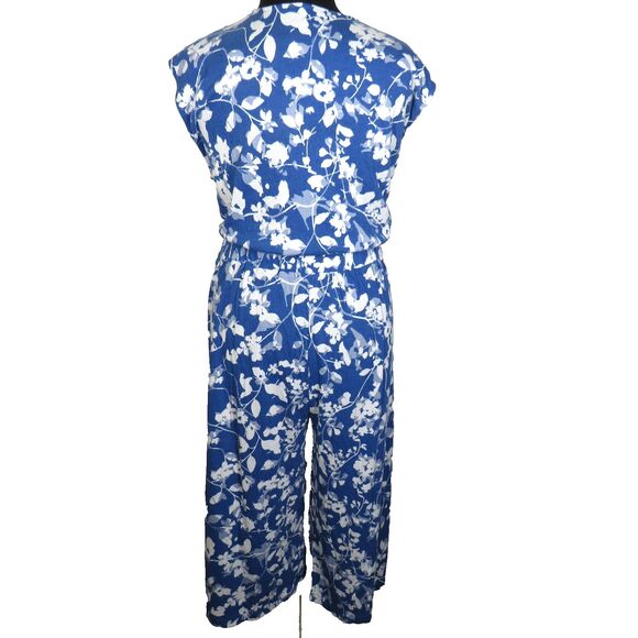 Everyday Jones by Madeline Jones Cotton Blend Crinkle Cropped Jumpsuit Plus 3X - Picture 13 of 14